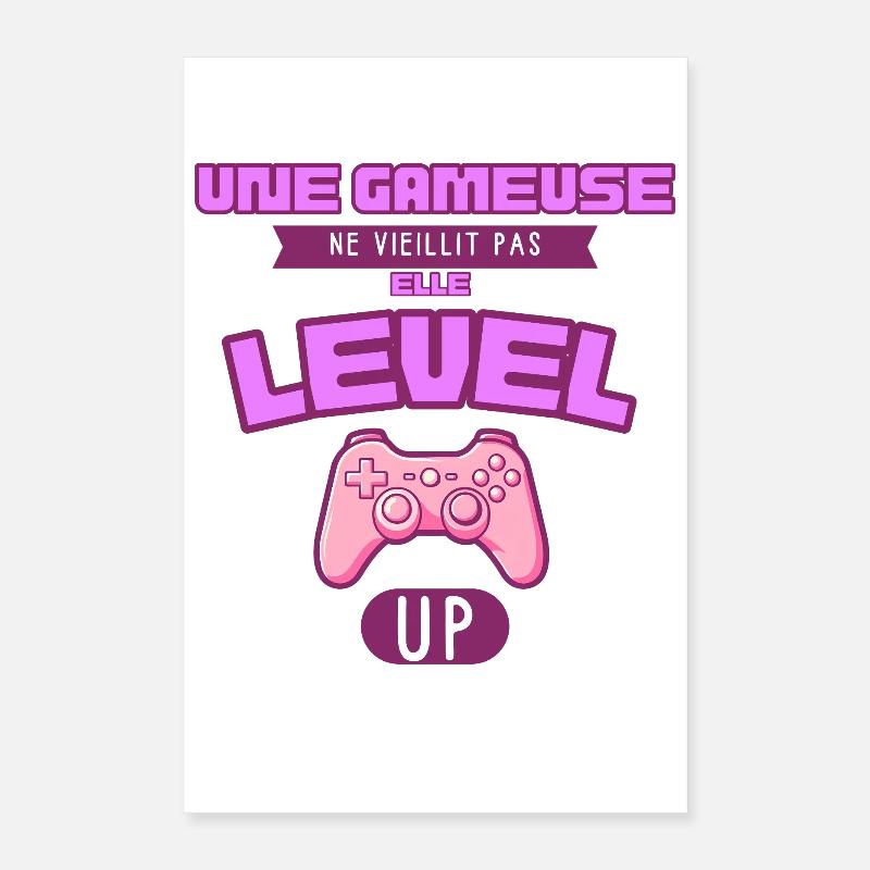 Elle Level Up Gameuse Rose Poster 40 x 60 cm