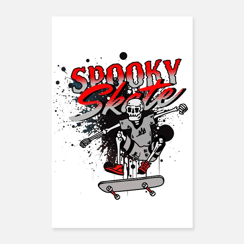 Skull Skateboard Graffiti Design Poster 40x60 cm