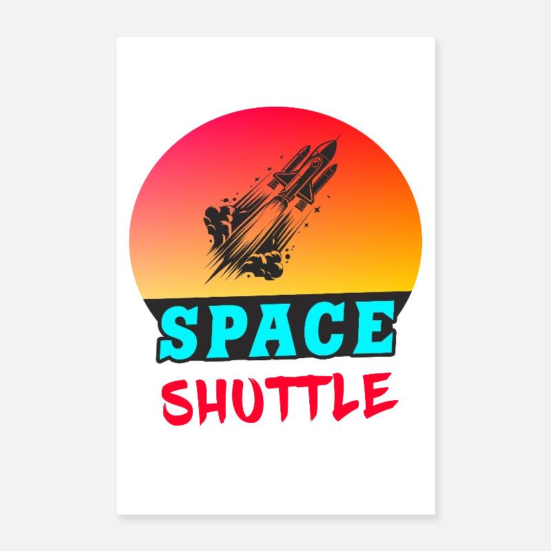 Space Shuttle Sonnenuntergang Design Poster 40x60 cm