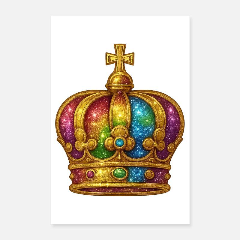Goldene Krone mit Regenbogen-Effekt Poster 40x60 cm