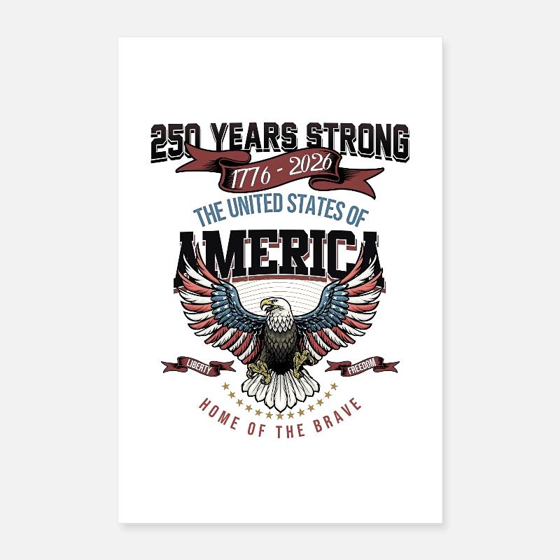 250e anniversaire des États-Unis Poster 40 x 60 cm