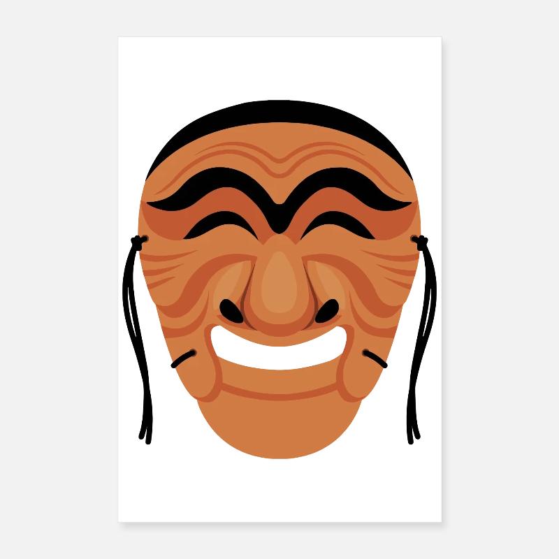 Masque Coréen – Design Traditionnel Poster 40 x 60 cm