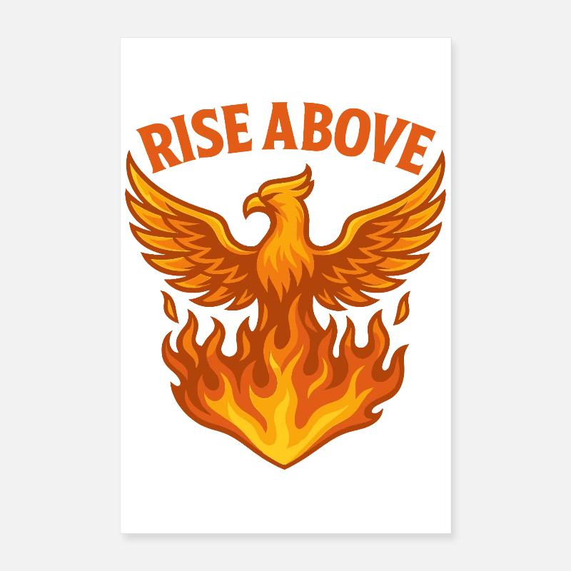 Phoenix Rise Above Fire Motif Poster 16" x 24" (40x60 cm)