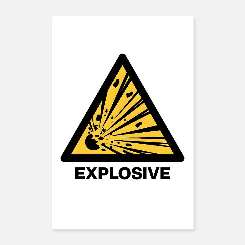 Explosive Warning Signs Fun Shirt Poster 16" x 24" (40x60 cm)