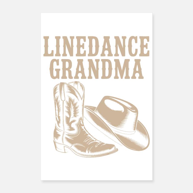 Linedance Oma Boots Hut Poster 40x60 cm