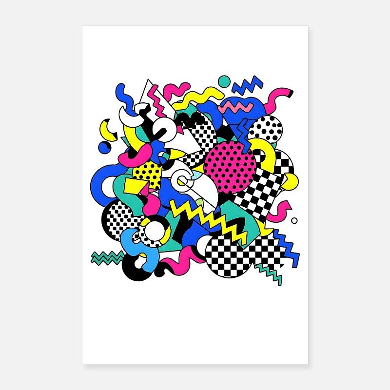 Neon Chaos Pop Art Pattern Poster 16" x 24" (40x60 cm)