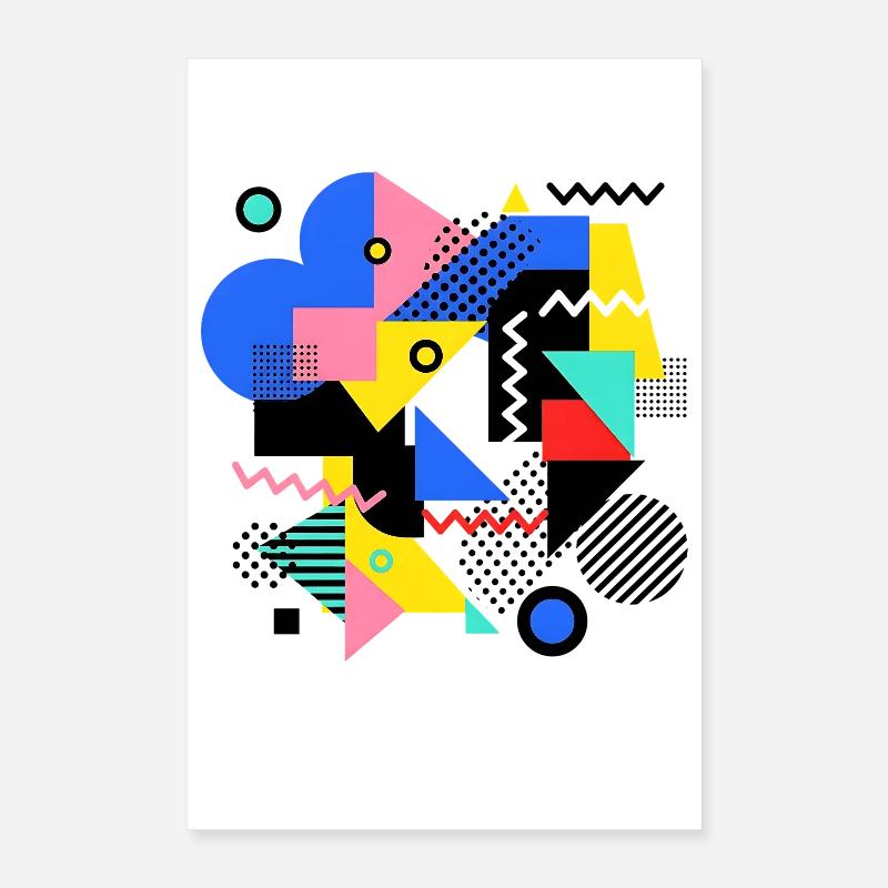 Pop Art de l’explosion géométrique des couleurs Poster 40 x 60 cm