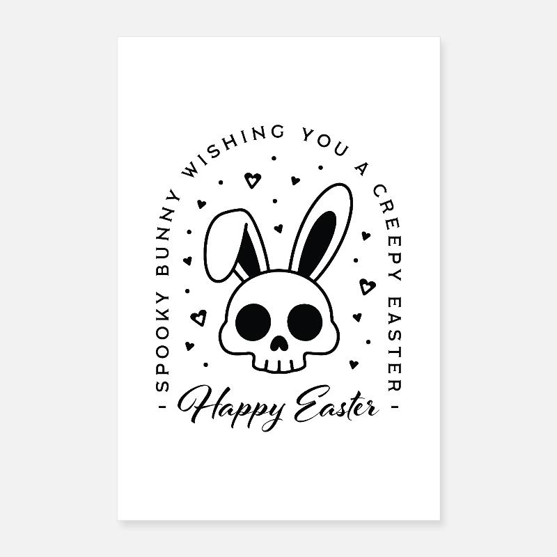 Joyeuses Pâques, vœux flippants lapin Poster 40 x 60 cm
