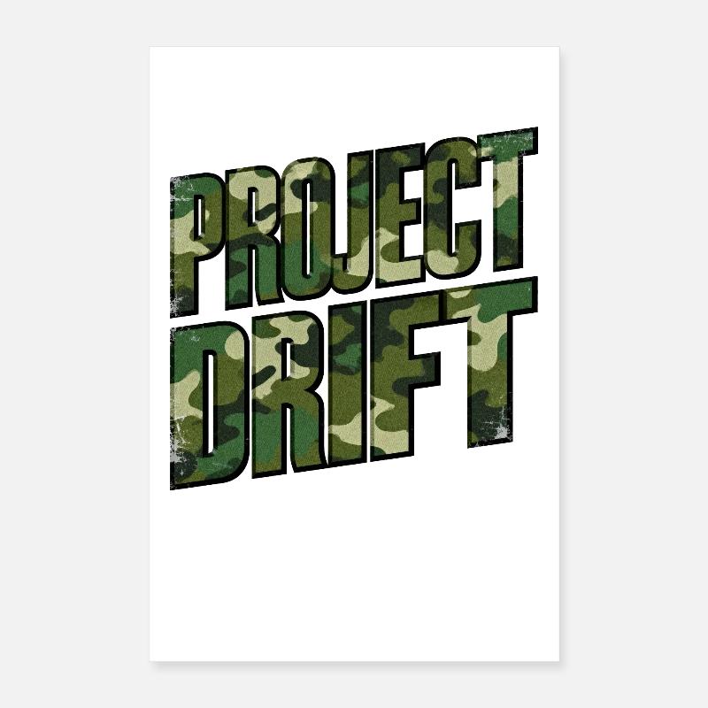 Project Drift Camo Lettering for Car Tuning Fans Poster 16" x 24" (40x60 cm)