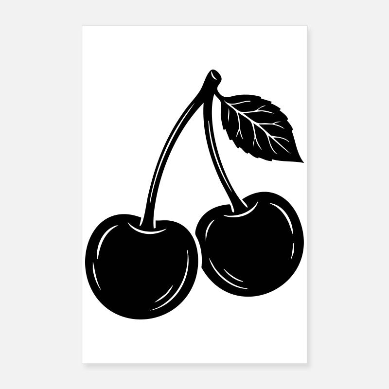 Kirschpaar-Silhouette Poster 40x60 cm