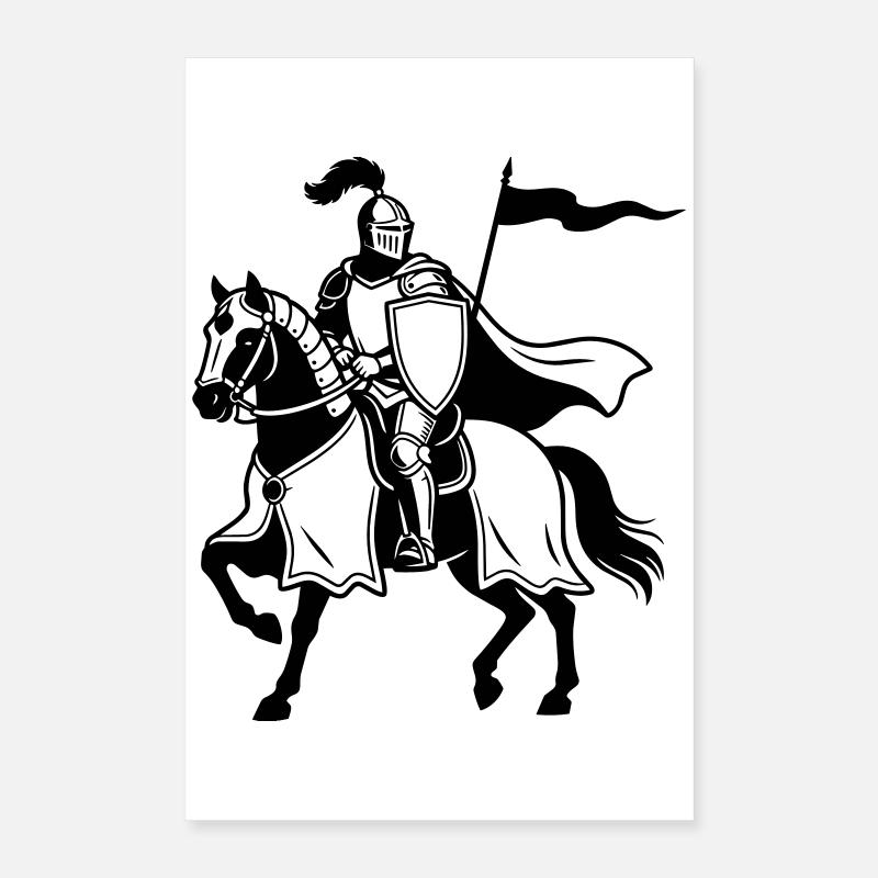 Chevalier à cheval Poster 40 x 60 cm