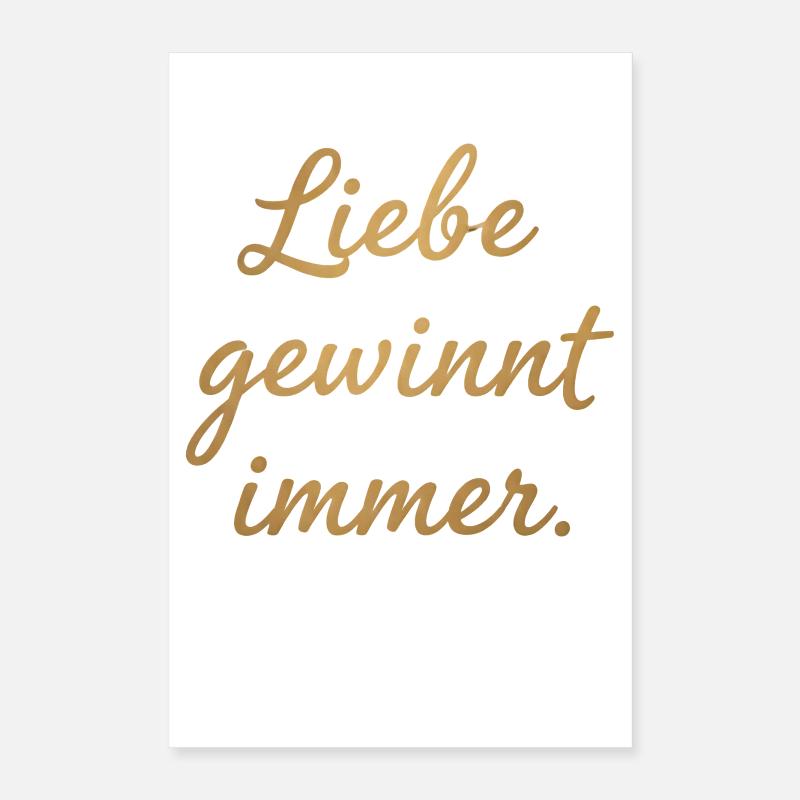 Liebe gewinnt immer Spruch Menschenrechte Pride Poster 40x60 cm