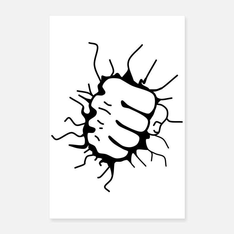Faustschlag Faust Fäustling Punch Poster 40x60 cm
