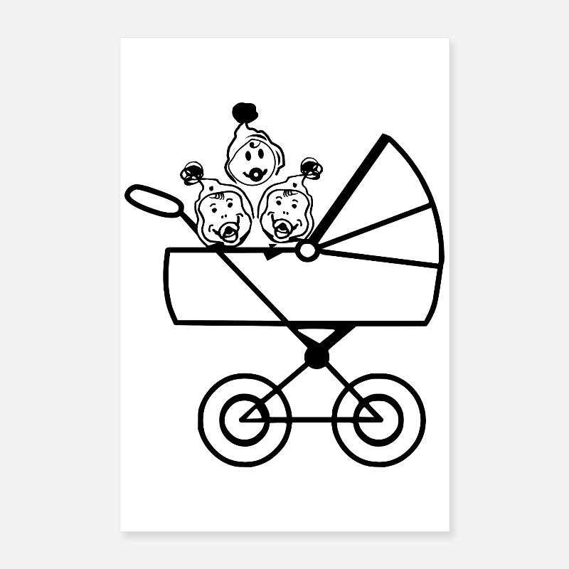 Bébés en triplé Poster 40 x 60 cm