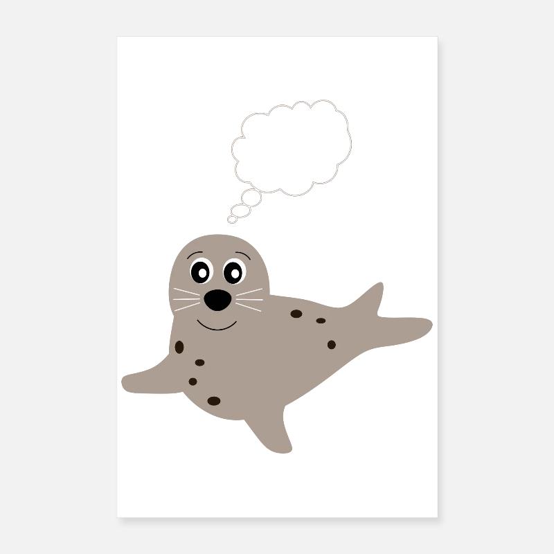 Seehund Seehunde Robbe Robben Tiere Poster 40x60 cm