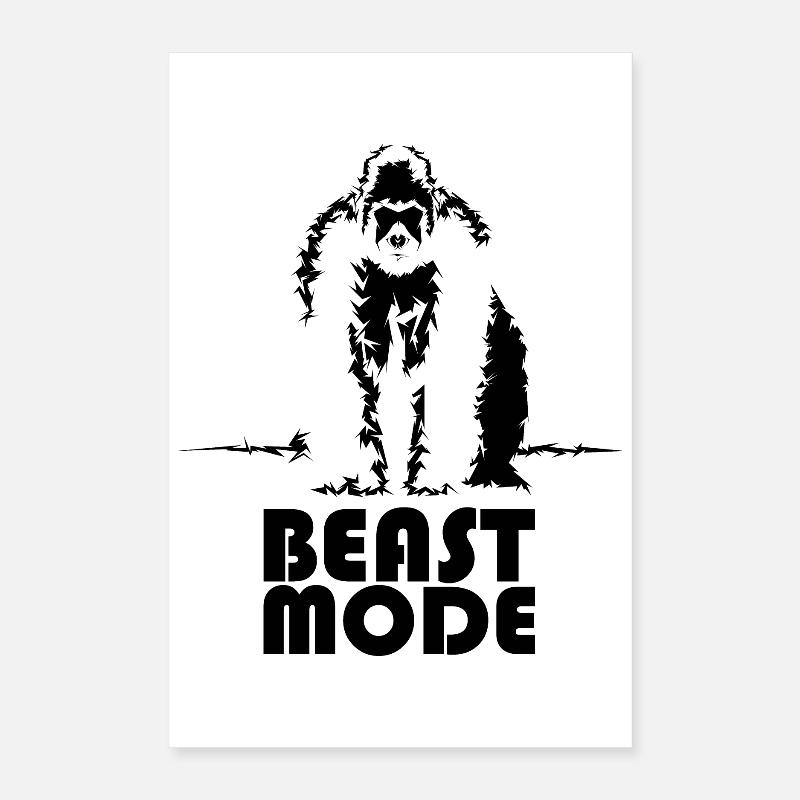 Beast Modus Symbol Gorilla Affe monkey Affen Icon Poster 40x60 cm