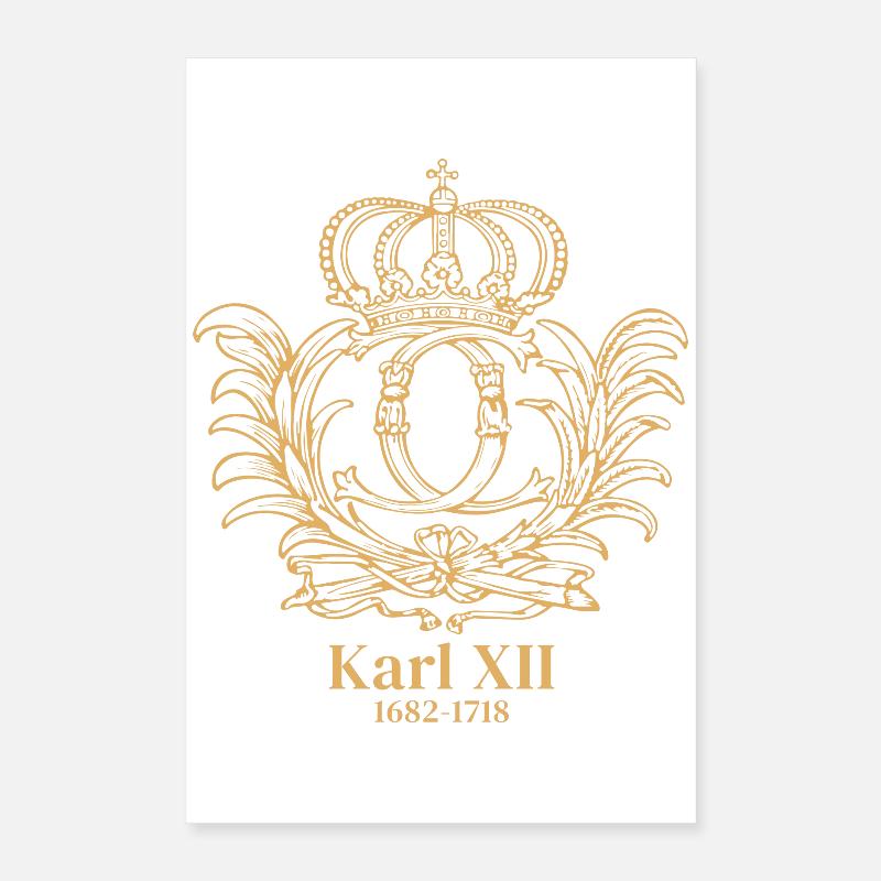 Karl XII - Monogramme Poster 40 x 60 cm