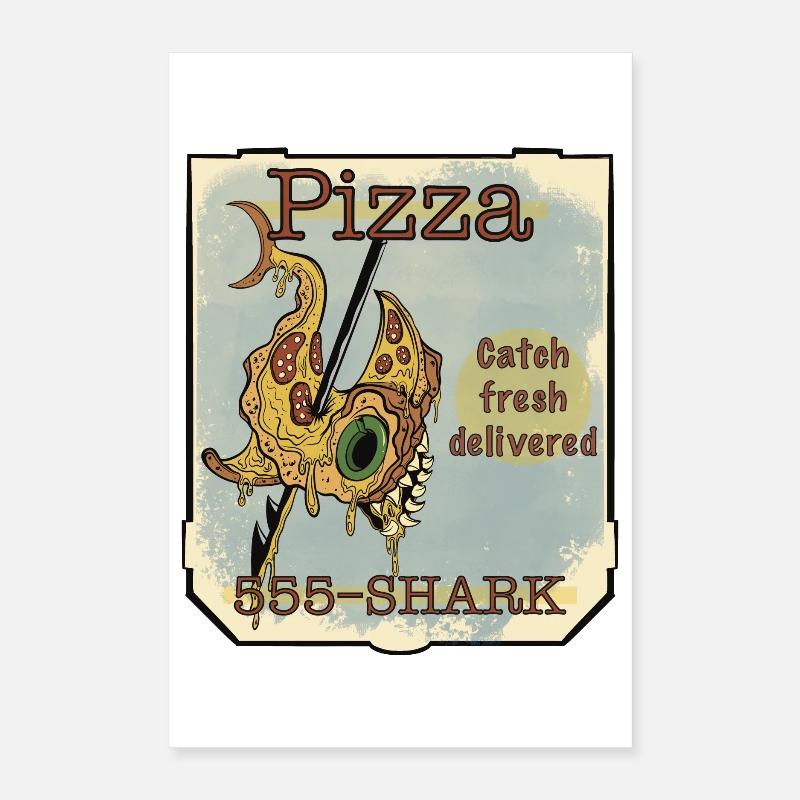 Requin de la pizza Poster 40 x 60 cm