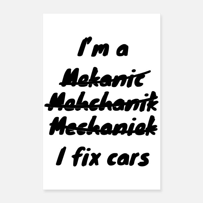 Je suis mécanicien automobile # Poster 40 x 60 cm