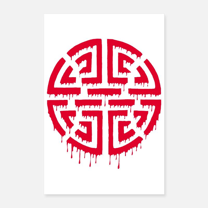 Graffiti eines roten Labyrinths Poster 40x60 cm