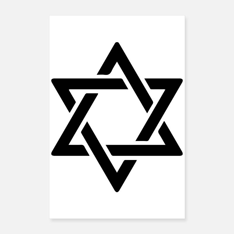 Star of David in Black Poster 16" x 24" (40x60 cm)