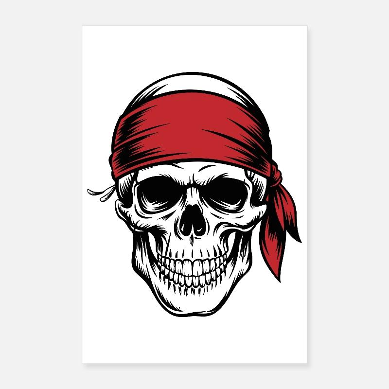 Crâne de pirate Poster 40 x 60 cm
