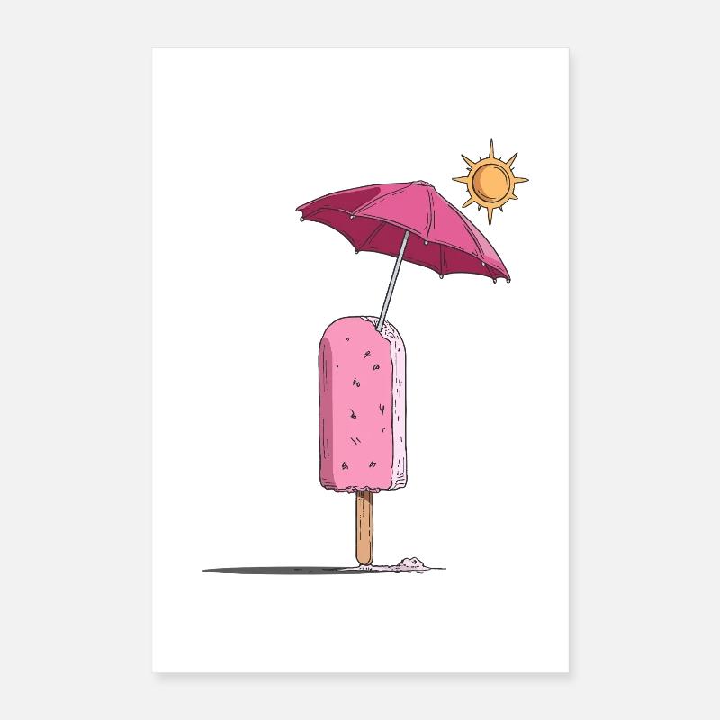 Eis-Sommertraum mit Sonnenschirm Poster 40x60 cm