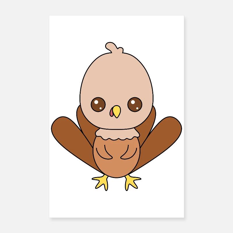 Cute Turkey Character Design Poster 16" x 24" (40x60 cm)