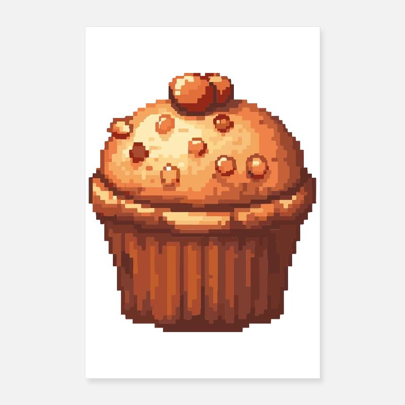 Pixel Muffin Cupcake Rétro Poster 40 x 60 cm