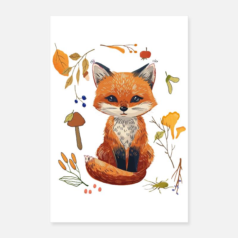 Fuchs im Wald Poster 40x60 cm