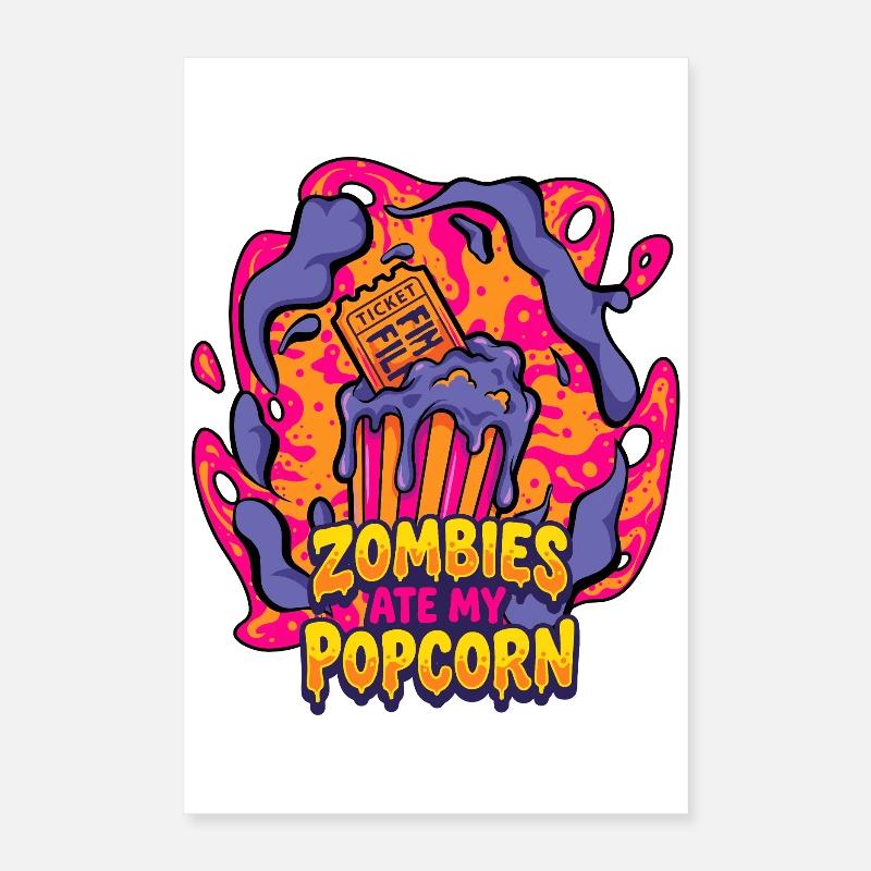 Zombies essen mein Popcorn Poster 40x60 cm