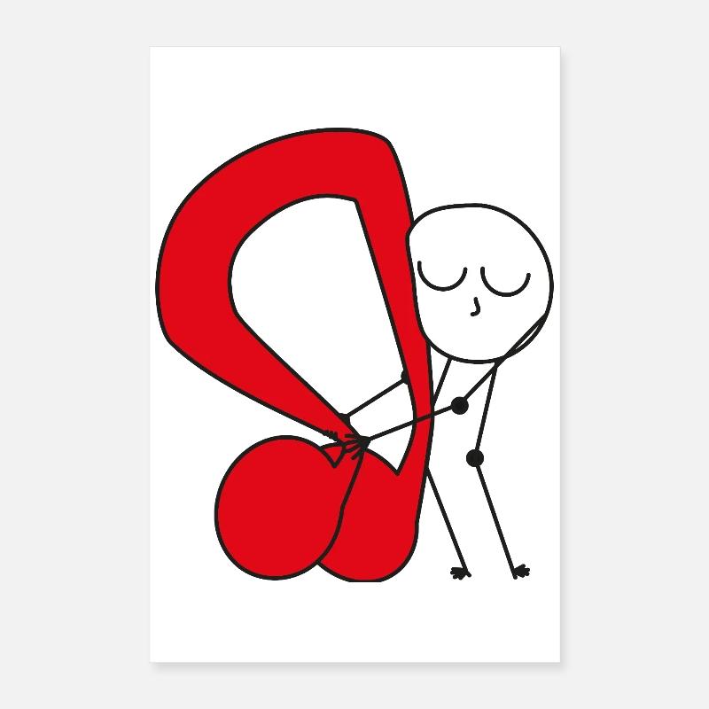 Câlin Note Musique Rouge Poster 40 x 60 cm
