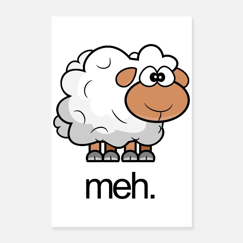 Sheep Illustration Comic with quote Poster 16" x 24" (40x60 cm)