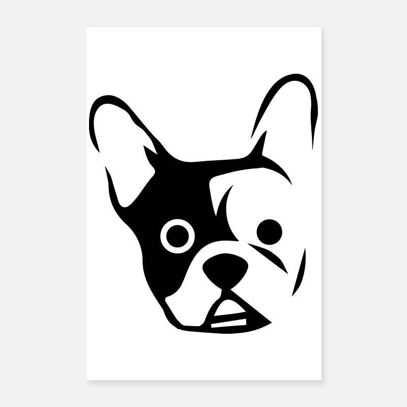A la tête d'un bouledogue Poster 40 x 60 cm