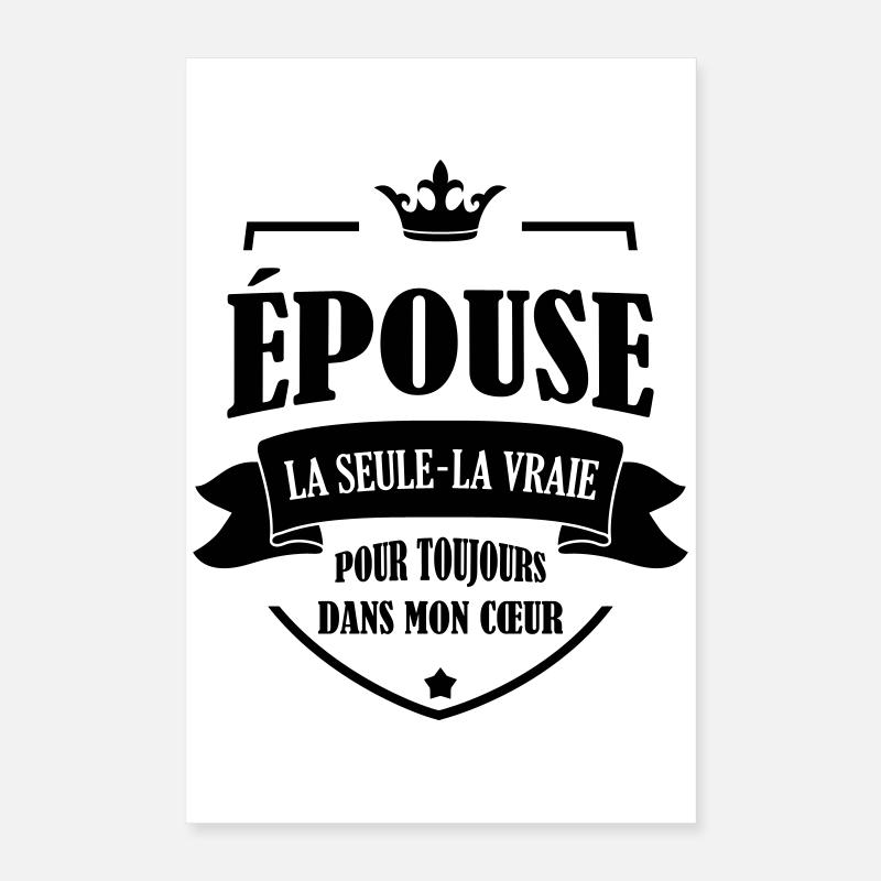 Epouse - Mariée - Mariage - Couple - Amour Poster 16" x 24" (40x60 cm)