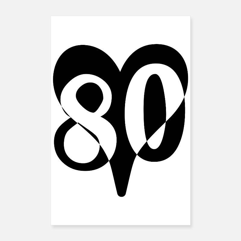 80th birthday Poster 16" x 24" (40x60 cm)