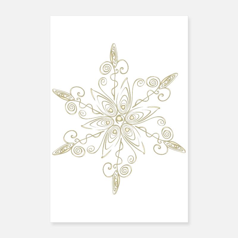 Snowflake Star Ice Crystal Poster 16" x 24" (40x60 cm)