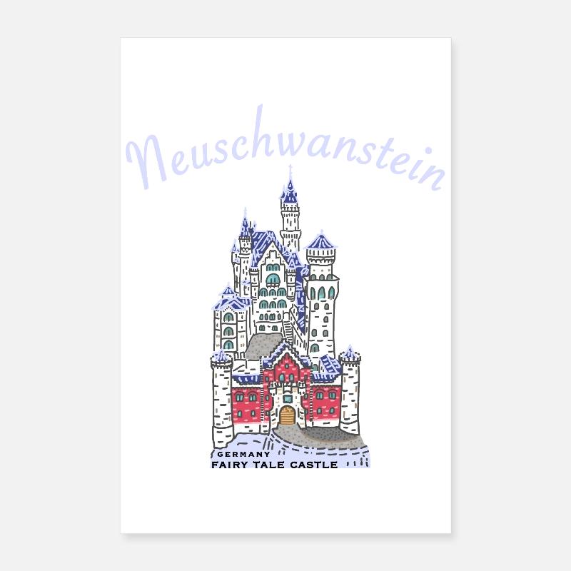 Neuschwanstein Castle, Bavaria in Germany Poster 16" x 24" (40x60 cm)