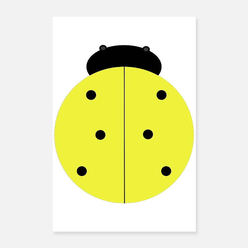 Coccinelle Jaune à Points Noirs Poster 40 x 60 cm