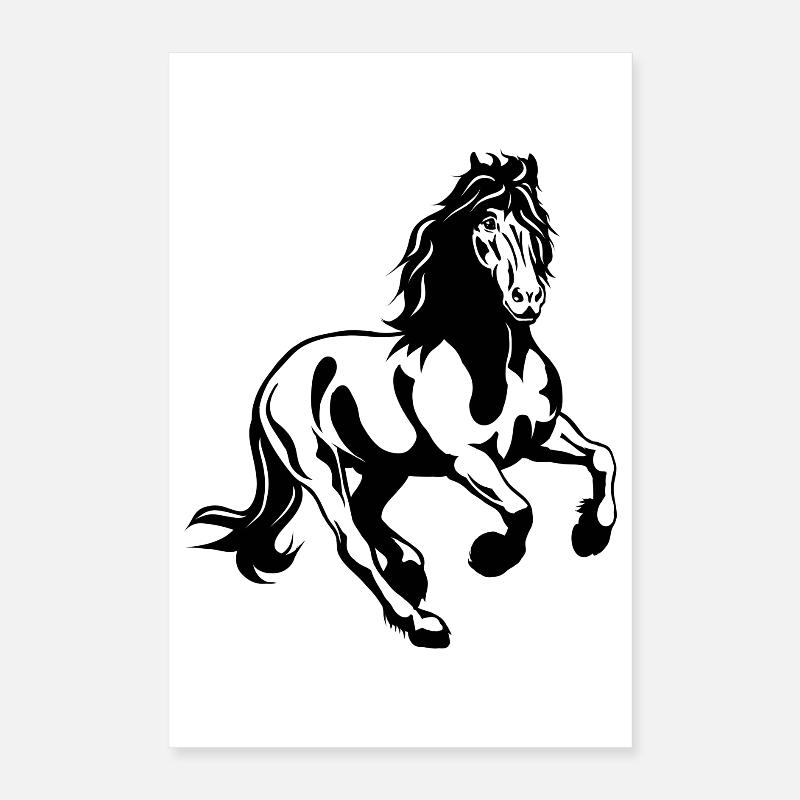 Friesian stallion 01 s Poster 16" x 24" (40x60 cm)