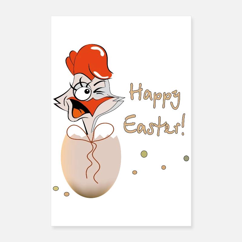 Happy Easter Hahn Ostern Poster 40x60 cm