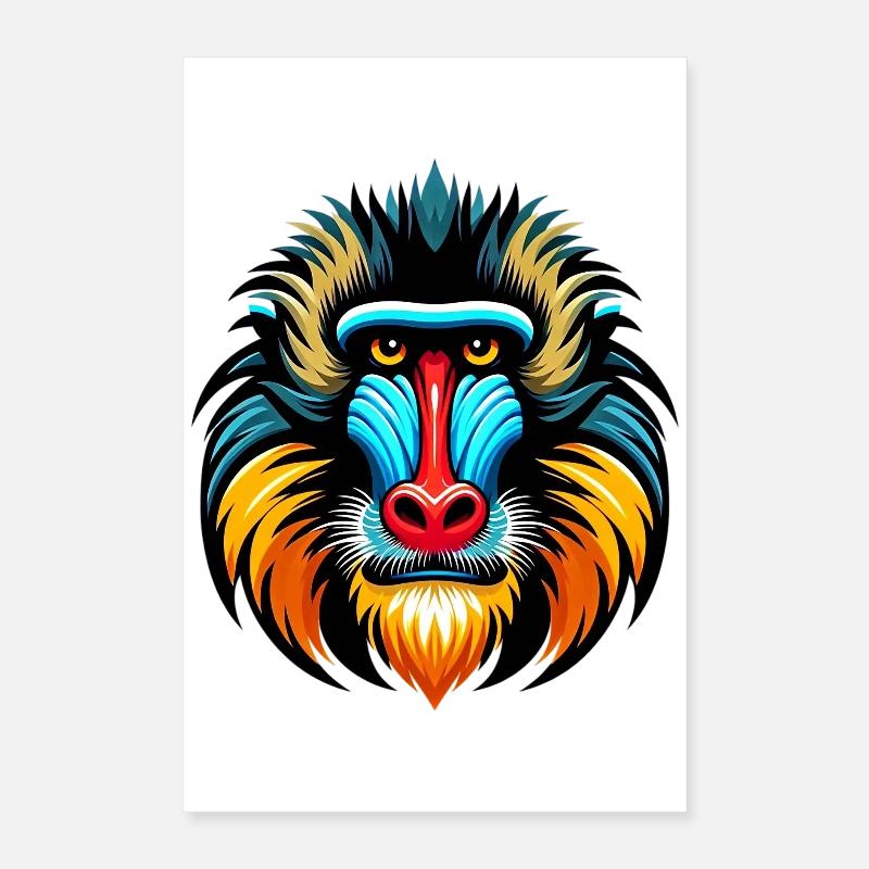 Singe mandrill Poster 40 x 60 cm