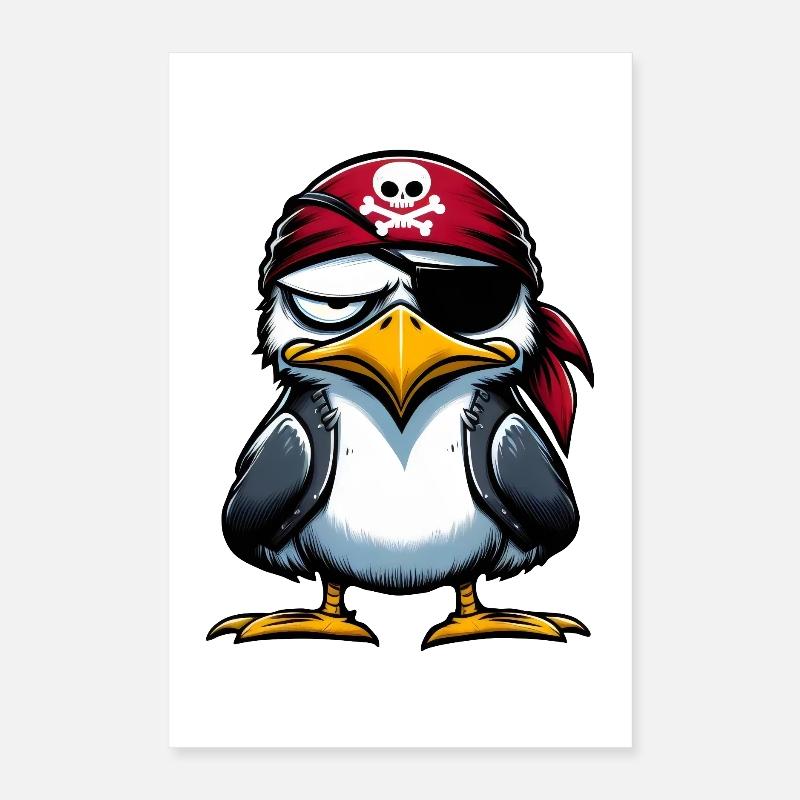 Seagull Pirate Eye Blindfold Poster 16" x 24" (40x60 cm)
