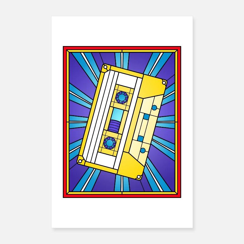 Cassette Rétro Cassette Pop Art Design Poster 40 x 60 cm