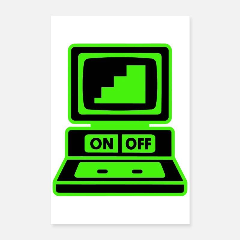 Computer Minimal Pop-Art - Poster 40x60 cm - Weiß