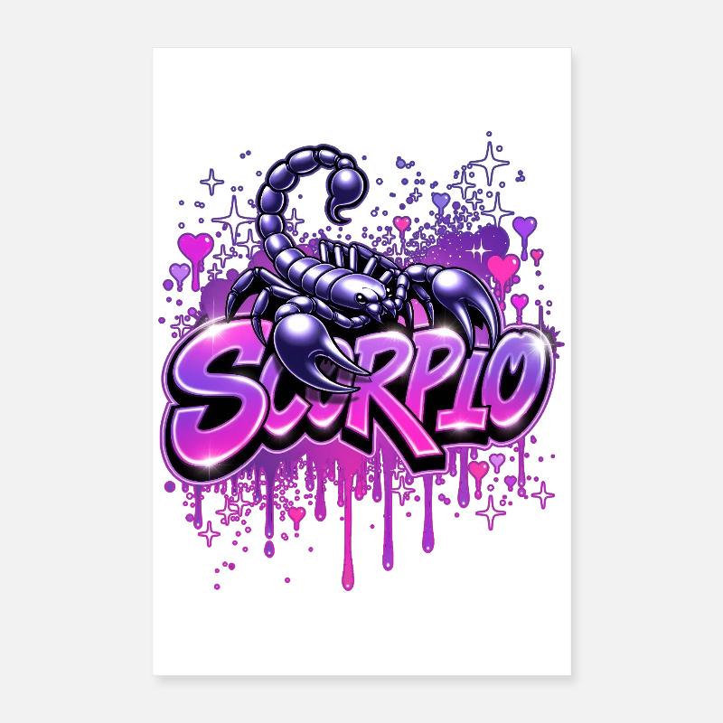 ♏ -Skorpion- Sternzeichen im Graffiti-Stil Poster 40x60 cm