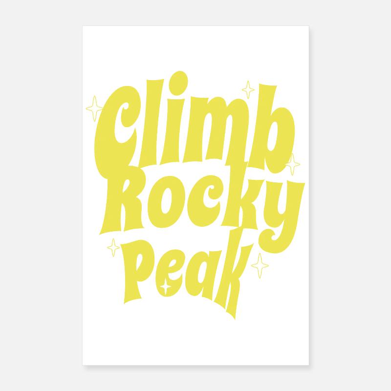 Escalade du Rocky Peak Conception de motivation Poster 40 x 60 cm