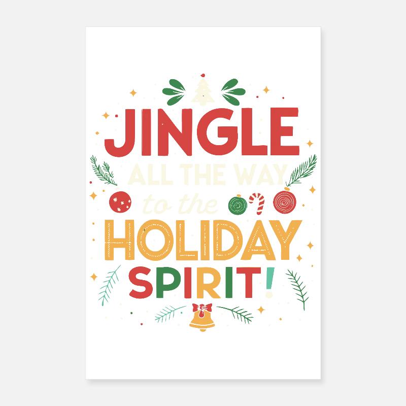 Jingle vers le chemin des fêtes Poster 40 x 60 cm