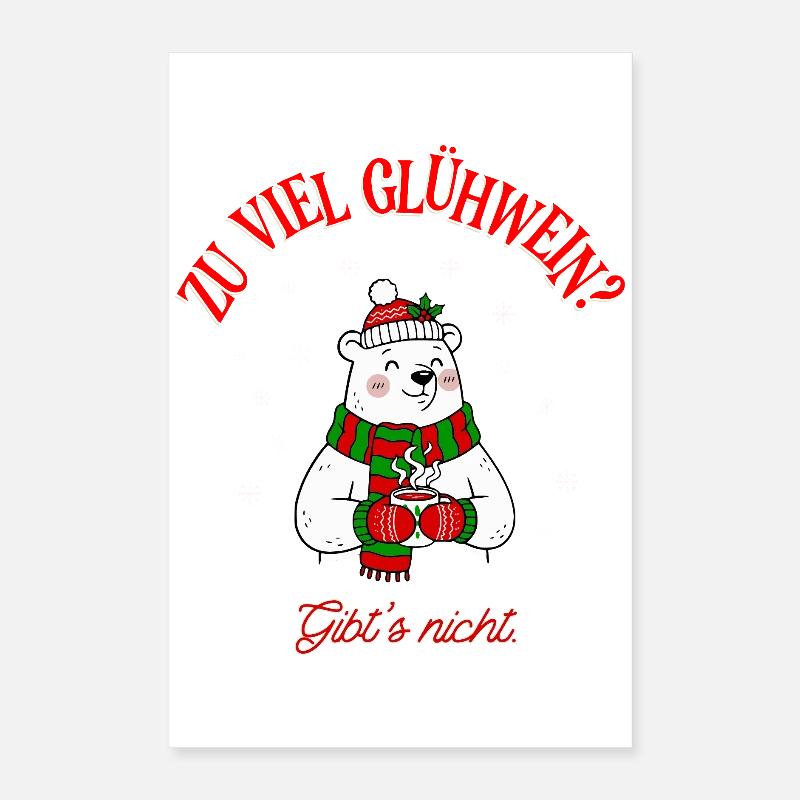 Christmas mulled wine humor polar bear saying Poster 16" x 24" (40x60 cm)