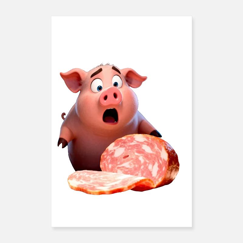 Distraught Pig Poster 16" x 24" (40x60 cm)